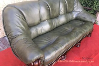 кожаный раскладной диван