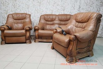 Кожаный комплект мебели 2+1р+1р